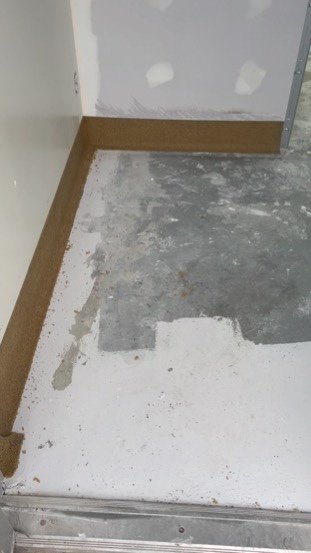 Epoxy cove base in a small alcove