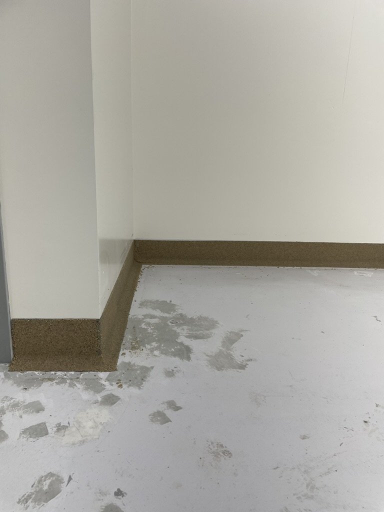 Epoxy cove base installation