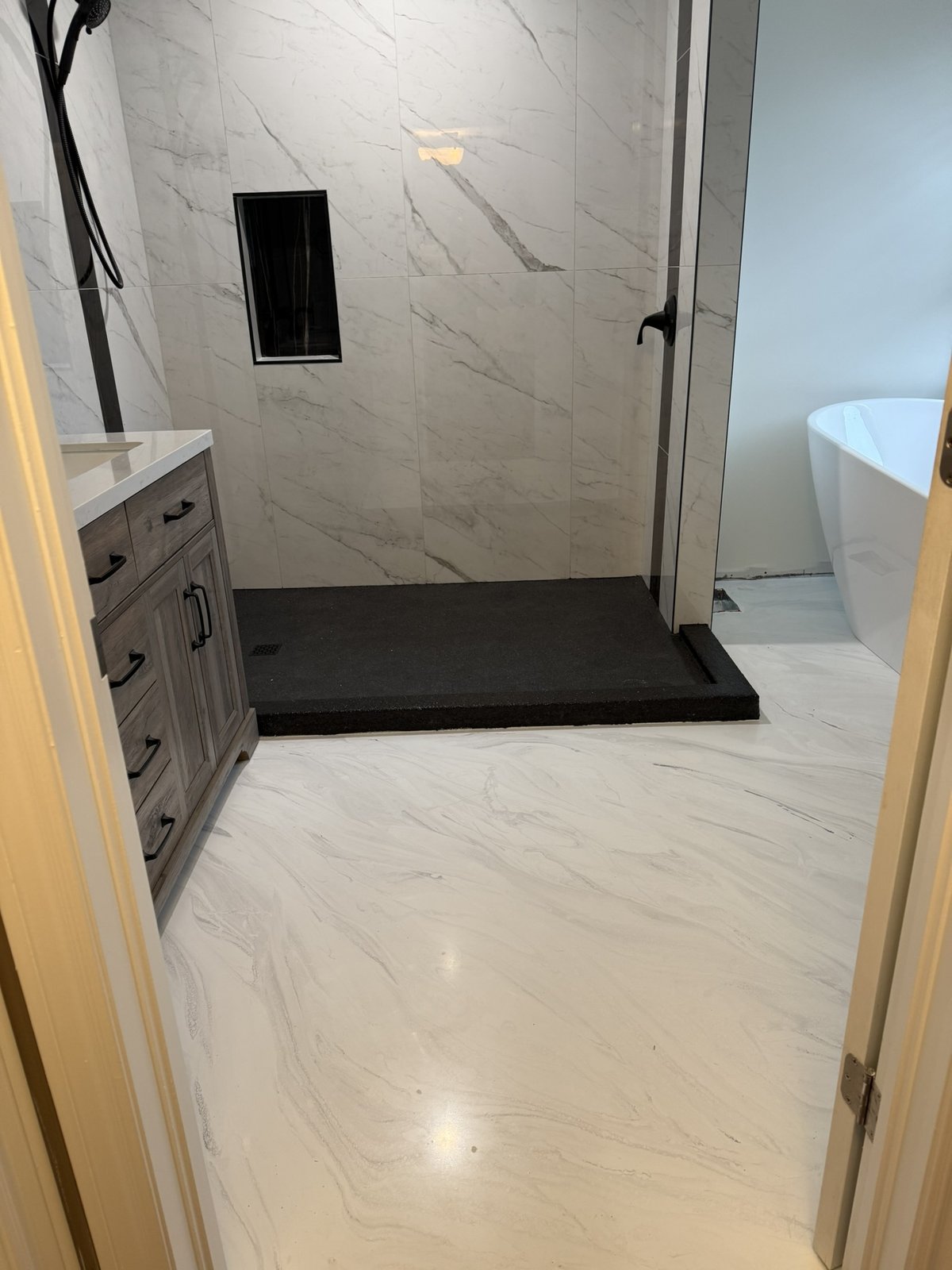 Marble epoxy bathroom, second angle
