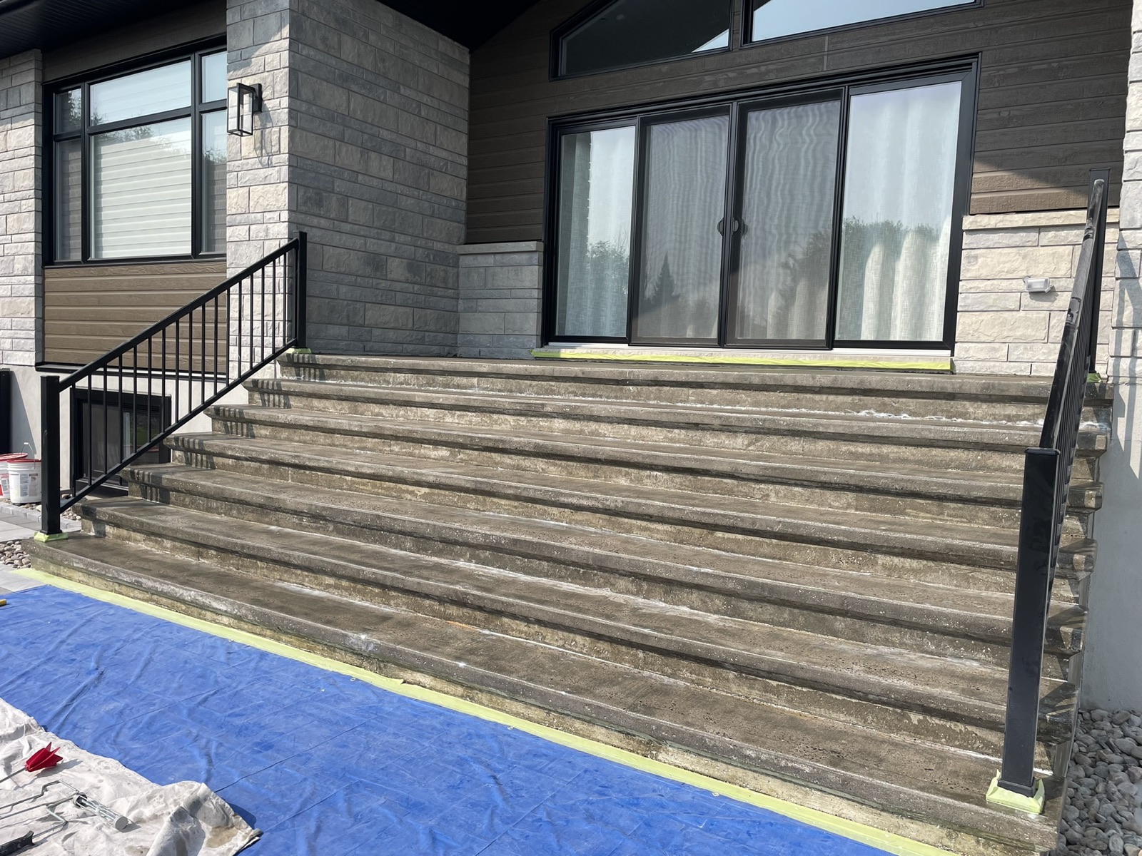 Bare outdoor steps before epoxy